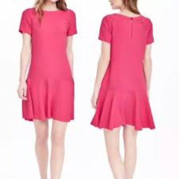 BANANA REPUBLIC PINK DROP WAIST DRESS - Picture 2 of 4